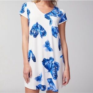 Soma Blue Butterfly V neck Cool Nights Gown